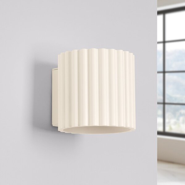 SOLLUX LIGHTING Φωτιστικό τοίχου RIBLA, μπεζ, Ø 10 cm, μέταλλο, G9, ρυθμιζόμενος, Μπεζ, Σαλόνι / τραπεζαρία, Αλουμίνιο, Στρογγυλό τοίχο
