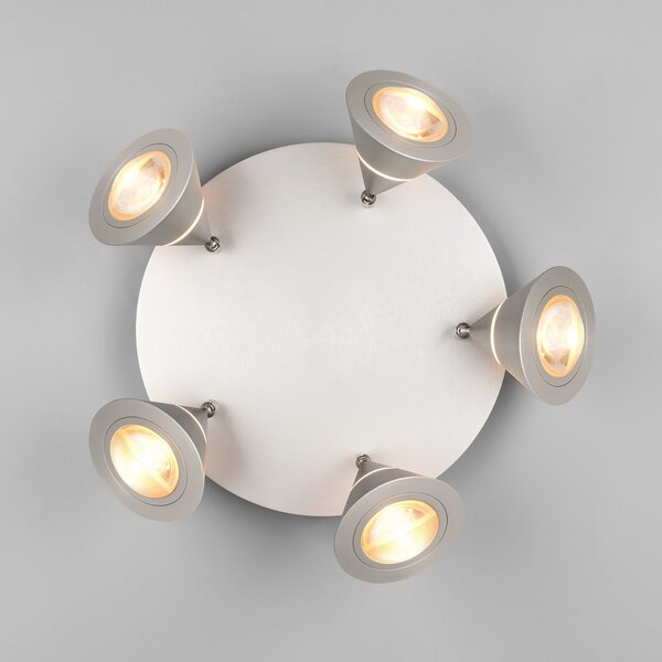 Trio Lighting LED-Deckenstrahler Romeo, Ø 30 cm, νικελίου χρώματος, 5-flg., Μεταλλικό, Σαλόνι / τραπεζαρία, Μέταλλο, σύγχρονο
