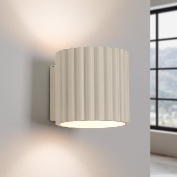 SOLLUX LIGHTING Φωτιστικό τοίχου RIBLA, μπεζ, Ø 10 cm, μέταλλο, G9, ρυθμιζόμενος, Μπεζ, Σαλόνι / τραπεζαρία, Αλουμίνιο, Στρογγυλό τοίχο