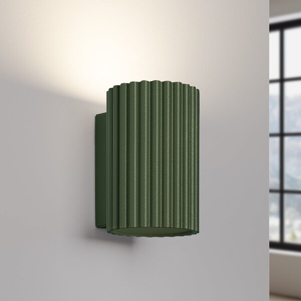 SOLLUX LIGHTING Φωτιστικό τοίχου ALORA, ύψος 10 cm, λαδί, μέταλλο, 1 x GU10, ρυθμιζόμενος, Πράσινο, Σαλόνι / τραπεζαρία, Αλουμίνιο, Στρογγυλό τοίχο