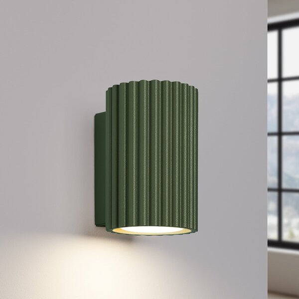 SOLLUX LIGHTING Φωτιστικό τοίχου ALORA, ύψος 10 cm, λαδί, μέταλλο, 1 x GU10, ρυθμιζόμενος, Πράσινο, Σαλόνι / τραπεζαρία, Αλουμίνιο, Στρογγυλό τοίχο