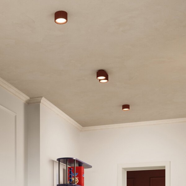 SOLLUX LIGHTING Φωτιστικό οροφής RIBLA, ώχρα, Ø 10 cm, μέταλλο, GX53, ρυθμιζόμενος, Καφέ / Σκουριάς, Σαλόνι / τραπεζαρία, Αλουμίνιο