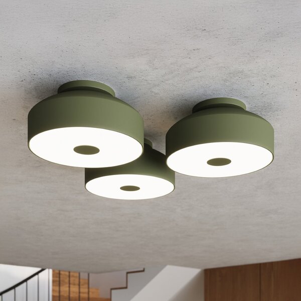 SOLLUX LIGHTING Φωτιστικό οροφής CLARO, λαδί, Ø 30 cm, μέταλλο, 4 x E27, ρυθμιζόμενος, Πράσινο, Σαλόνι / τραπεζαρία, Μέταλλο