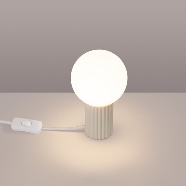 SOLLUX LIGHTING Επιτραπέζιο φωτιστικό ORBI, μπεζ, γυαλί/μέταλλο, ύψος 19 cm, G9, Μπεζ, Σαλόνι / τραπεζαρία, Αλουμίνιο