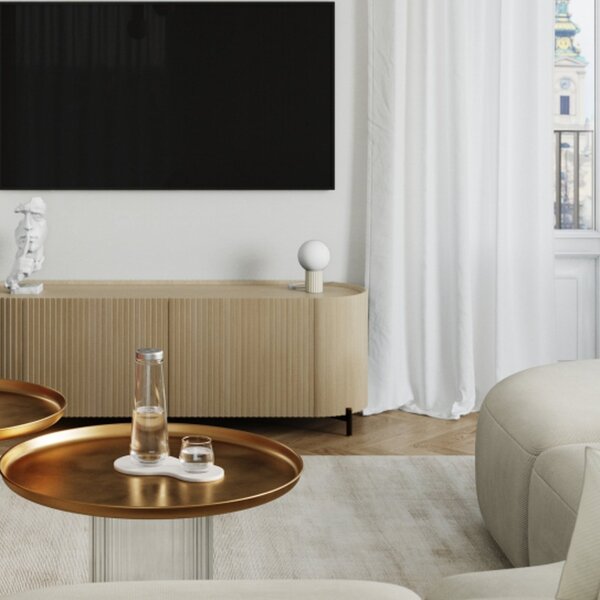 SOLLUX LIGHTING Επιτραπέζιο φωτιστικό ORBI, μπεζ, γυαλί/μέταλλο, ύψος 19 cm, G9, Μπεζ, Σαλόνι / τραπεζαρία, Αλουμίνιο