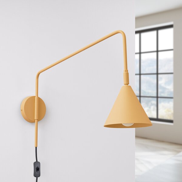 SOLLUX LIGHTING Φωτιστικό τοίχου LYS, χρυσό χρώμα, Ø 14 cm, μέταλλο, βύσμα, E14, Χρυσό / Ορείχαλκου, Σαλόνι / τραπεζαρία, Μέταλλο, Σκανδιναβικό, Στρογγυλό τοίχο