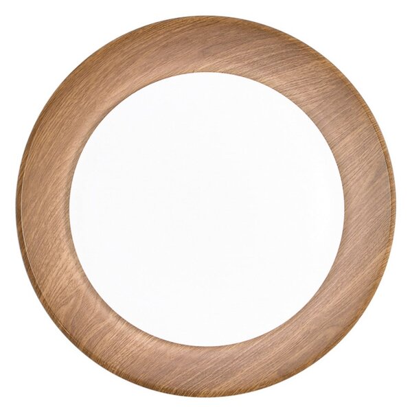 Luce Ambiente Design LED οροφής Arka, Ø 40 cm, μαύρο/εμφάνιση ξύλου, μέταλλο CCT, Μαύρο, Σαλόνι / τραπεζαρία, Μέταλλο, σύγχρονο