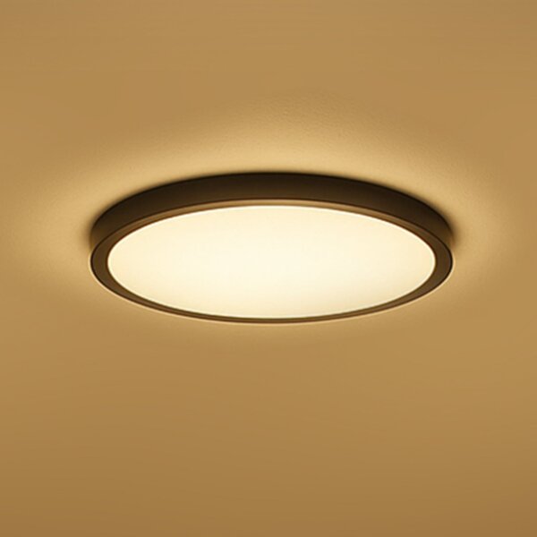Calex Smart LED φωτιστικό οροφής HALO Ø 30cm μαύρο IP54 RGB CCT, ρυθμιζόμενος, Μαύρο, Σαλόνι / τραπεζαρία, Πλαστικό, σύγχρονο