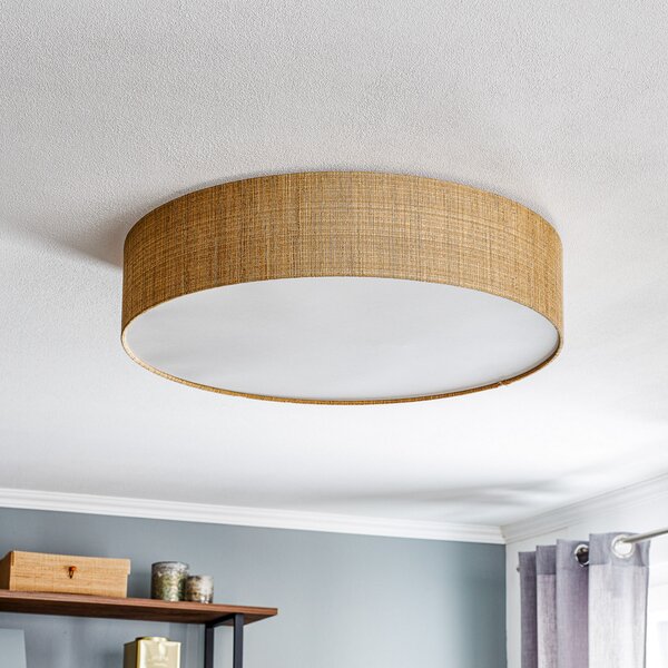 Nowodvorski Lighting Φωτιστικό οροφής Turda, Ø 65 cm, χρυσό, ρυθμιζόμενος, Χρυσό / Ορείχαλκου, Σαλόνι / τραπεζαρία, Ύφασμα / Κλωστοϋφαντουργία, σύγχρονο
