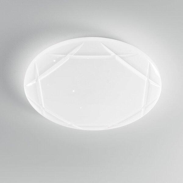 F.A.N. Europe LED οροφής Elixir, Ø 50 cm, λευκό, πλαστικό, CCT, Λευκό, Σαλόνι / τραπεζαρία, Πλαστικό, σύγχρονο
