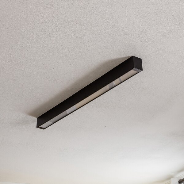 Nowodvorski Lighting Φωτιστικό οροφής Straight μαύρο 92 cm, Μαύρο, Σαλόνι / τραπεζαρία, Μέταλλο, σύγχρονο