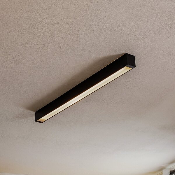 Nowodvorski Lighting Φωτιστικό οροφής Straight μαύρο 92 cm, Μαύρο, Σαλόνι / τραπεζαρία, Μέταλλο, σύγχρονο