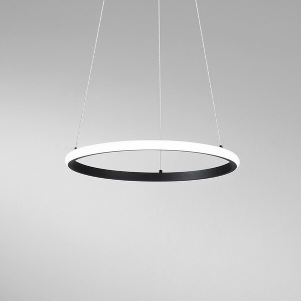 Luce Ambiente Design Κρεμαστό φωτιστικό LED Axis, Ø 40 cm, μαύρο, μέταλλο, CCT, Μαύρο, Σαλόνι / τραπεζαρία, Μέταλλο, σύγχρονο