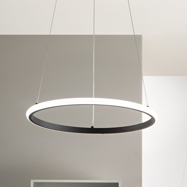 Luce Ambiente Design Κρεμαστό φωτιστικό LED Axis, Ø 60 cm, μαύρο, μέταλλο, CCT, Μαύρο, Σαλόνι / τραπεζαρία, Μέταλλο, σύγχρονο