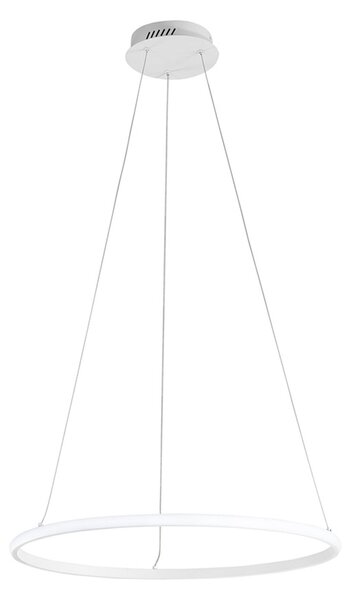 Luce Ambiente Design Κρεμαστό φωτιστικό LED Axis, Ø 60 cm, λευκό, μέταλλο, CCT, Λευκό, Σαλόνι / τραπεζαρία, Μέταλλο, σύγχρονο