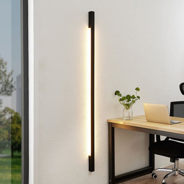 Arcchio Φωτιστικό τοίχου Ivano LED, 170 cm, μαύρο, Μαύρο, Διάδρομος, Αλουμίνιο, σύγχρονο