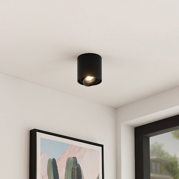 Arcchio downlight Walza, μαύρο, μεταλλικό, Ø 9.3cm, GU10, ρυθμιζόμενος, Μαύρο, Διάδρομος, Αλουμίνιο, σύγχρονο