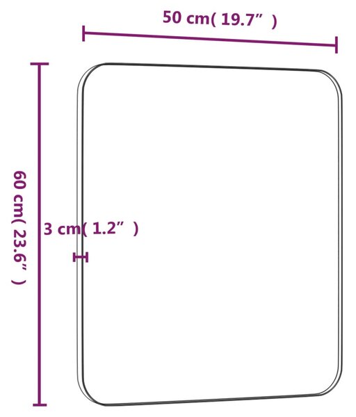 VidaXL Καθρέφτης Επιτοίχιος Ορθογώνιος Χρυσός 50 x 60 εκ