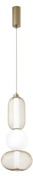Luce Ambiente Design Κρεμαστό φωτιστικό LED INKAS, ύψος 53 cm, χρυσό χρώμα γυαλί/μέταλλο CCT, Χρυσό / Ορείχαλκου, Σαλόνι / τραπεζαρία, Γυαλί