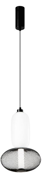 Luce Ambiente Design Κρεμαστή λάμπα LED INKAS, ύψος 41 cm, μαύρο, γυαλί/μέταλλο, CCT, Μαύρο, Σαλόνι / τραπεζαρία, Γυαλί
