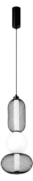 Luce Ambiente Design Κρεμαστή λάμπα LED INKAS, ύψος 53 cm, μαύρο, γυαλί/μέταλλο, CCT, Μαύρο, Σαλόνι / τραπεζαρία, Γυαλί