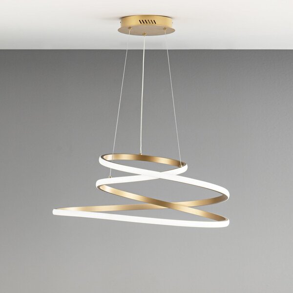 Luce Ambiente Design Κρεμαστή λάμπα LED COASTER, χρυσό χρώμα, Ø 60 cm, μέταλλο, CCT, Χρυσό / Ορείχαλκου, Σαλόνι / τραπεζαρία, Αλουμίνιο, σύγχρονο