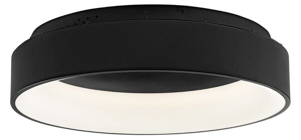 Luce Ambiente Design LED φωτιστικό οροφής Noah, μαύρο, Ø 60 cm, μέταλλο, CCT, Μαύρο, Σαλόνι / τραπεζαρία, σύγχρονο