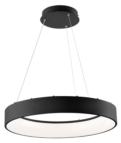 Luce Ambiente Design Κρεμαστό φωτιστικό LED Noah, μαύρο, Ø 60 cm, μέταλλο, CCT, Μαύρο, Σαλόνι / τραπεζαρία, σύγχρονο