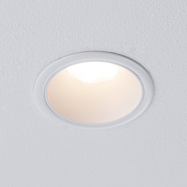 Paulmann LED ενσωματωμένη λάμπα Cole Coin λευκή Ø9cm IP44 dim σετ 3 τεμαχίων, ρυθμιζόμενος, Λευκό, Σαλόνι / τραπεζαρία, Πλαστικό, σύγχρονο, Εσοχή οροφής
