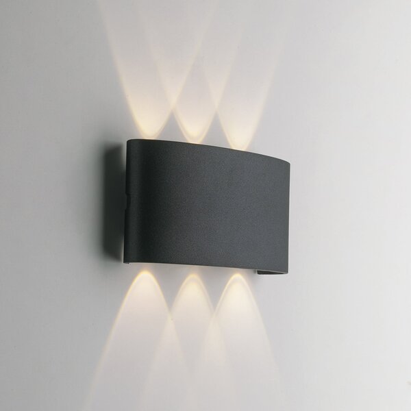INTEC Λάμπα LED εξωτερικού χώρου Betle, ανθρακί Πλάτος 17 cm Μέταλλο CCT, Μαύρο, Αλουμίνιο, σύγχρονο