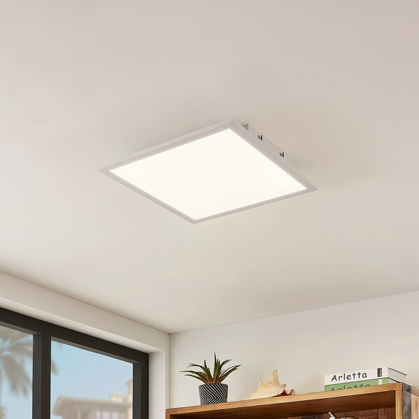 Lindby LED πάνελ Quais, 40 x cm, λευκό, αλουμίνιο, 4.000K, Λευκό, Κουζίνα, Αλουμίνιο, σύγχρονο