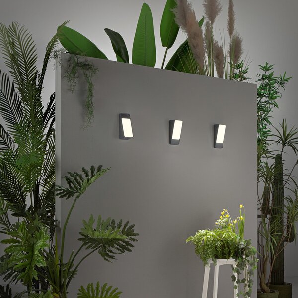 INTEC Λάμπα LED εξωτερικού χώρου Coupe, ανθρακί, ύψος 20 cm, μέταλλο, Μαύρο, Αλουμίνιο, σύγχρονο