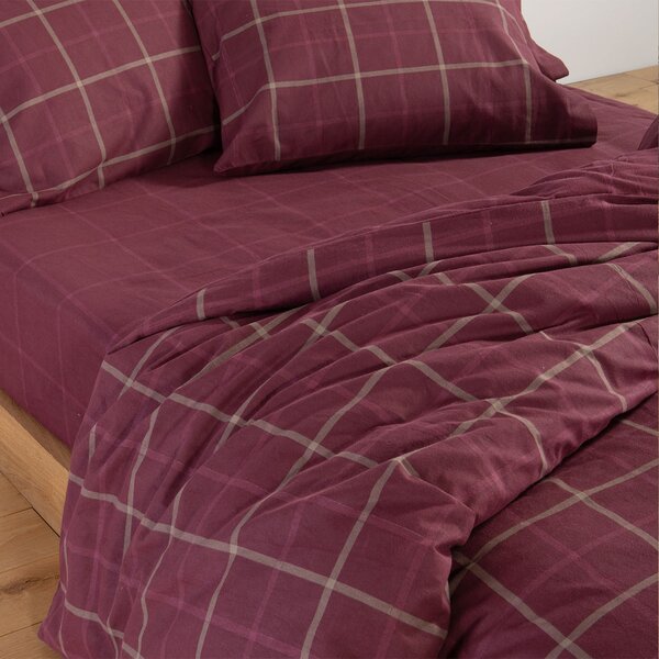 Φανελένια Σεντόνια Μονά (Σετ) Nef-Nef Homeware Flannel Naiberg Bordo