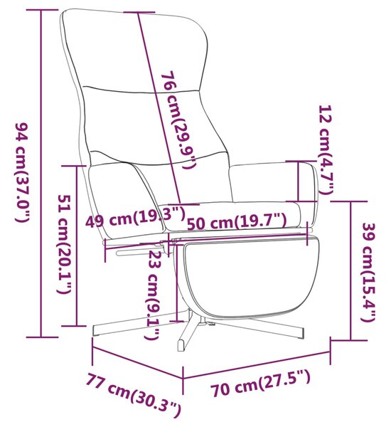 VidaXL Πολυθρόνα Relax με Υποπόδιο Μπλε Βελούδινη