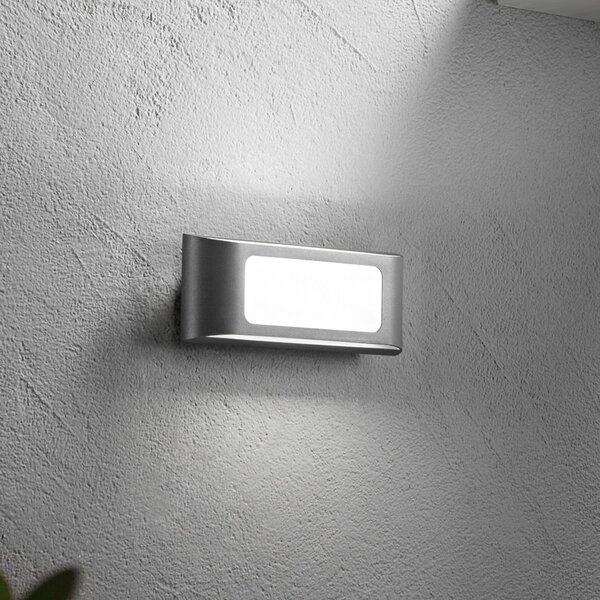 INTEC Λάμπα LED εξωτερικού χώρου DESERT, ανθρακί, πλάτος 25 cm, μέταλλο, Μαύρο, Αλουμίνιο, σύγχρονο