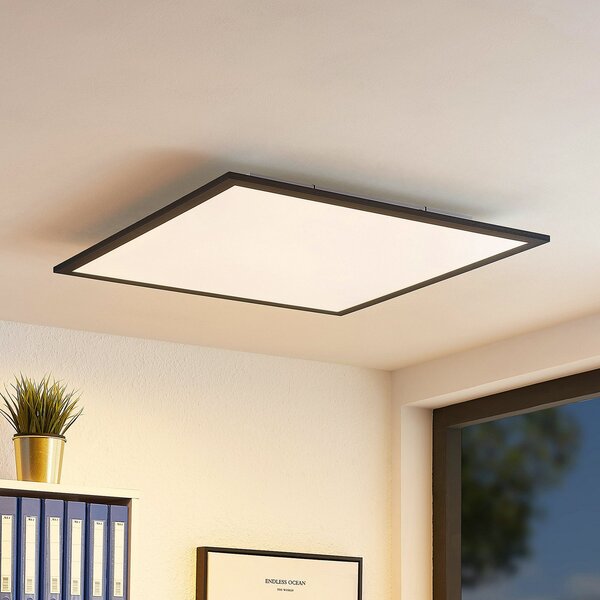 Lindby LED πάνελ Nelios, 62 x cm, CCT, μαύρο, μέταλλο, ρυθμιζόμενος, Μαύρο, Κουζίνα, Πλαστικό, σύγχρονο