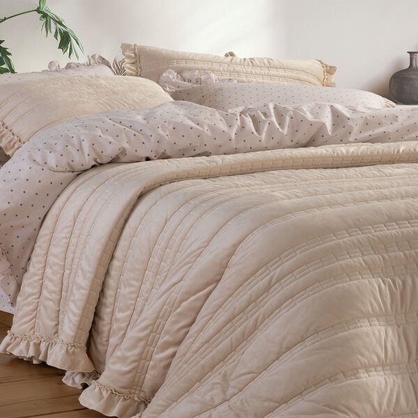 Λεπτό Πάπλωμα Βελουτέ Υπέρδιπλο (230x240) Nef-Nef Homeware Elements Sirion Ecru