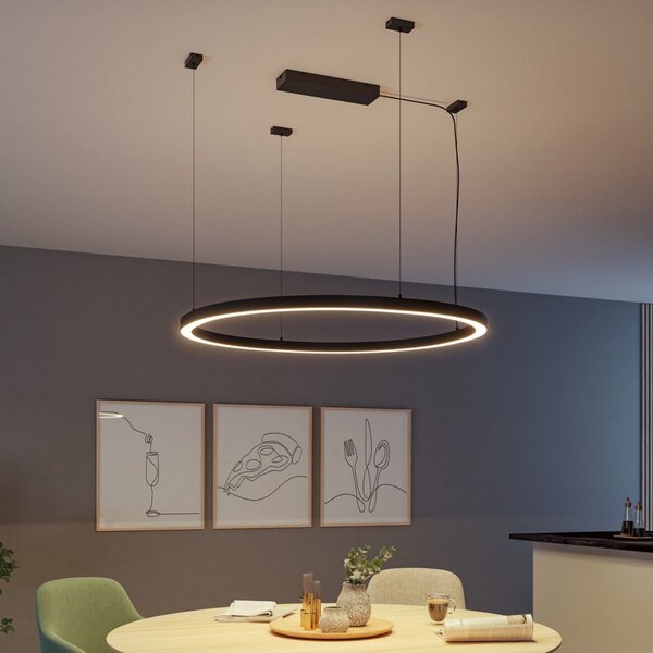Paulmann LED φωτιστική λωρίδα Linion, μαύρη, καμπύλη 90°, 3.000 K, ρυθμιζόμενος, Μαύρο, Σαλόνι / τραπεζαρία, Αλουμίνιο, σύγχρονο