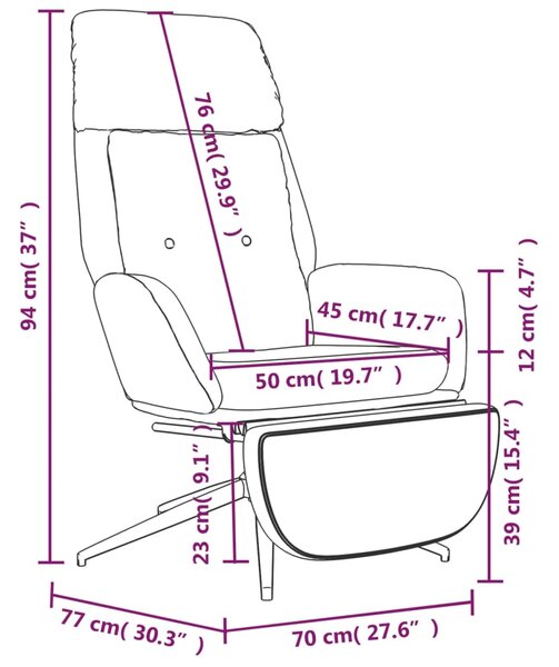 VidaXL Πολυθρόνα Relax Καφέ από Γνήσιο & Συνθετικό Δέρμα με Σκαμπό