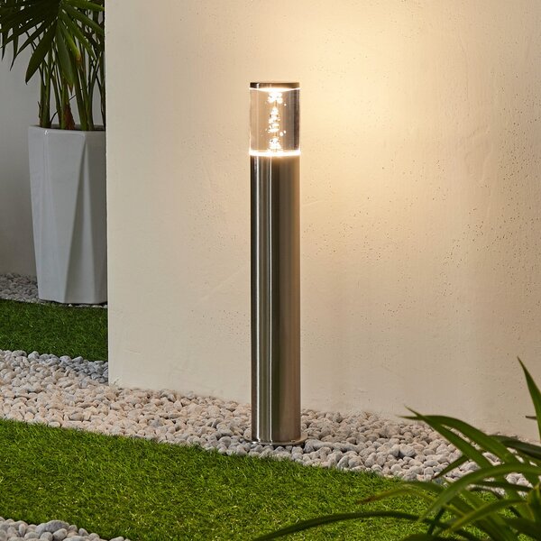 Lindby Λάμπα LED με βάση Belen, ανοξείδωτο ατσάλι, Μεταλλικό, Μέταλλο, σύγχρονο, Εξωτερικό κολωνάκι / μονοπάτι