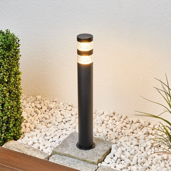 Lindby LED φως διαδρομής Lanea, 60 cm, μαύρο, ανοξείδωτο ατσάλι, IP44, Μαύρο, Ανοξείδωτος χάλυβας, σύγχρονο