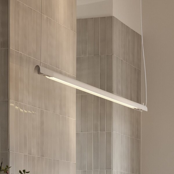 GEJST Κρεμαστό φωτιστικό Radent, λευκό, μήκος 138 cm, G13 LED, Λευκό, Σαλόνι / τραπεζαρία, Μέταλλο