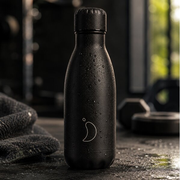 Mπουκάλι Θερμός Chilly's με χωρητικότητα 260ml και διατήρηση θερμοκρασίας 12h ζεστό / 24h κρύο - Black