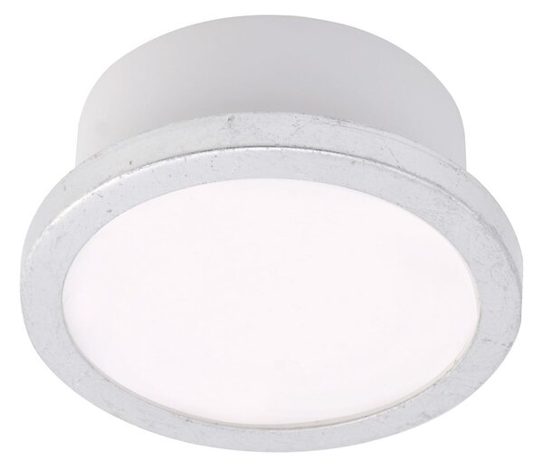 LIGHTME LightMe Φωτιστικό οροφής Aqua Uno, Ø 11 cm, φύλλο ασημιού, IP44, Μεταλλικό, Μπάνιο, Αλουμίνιο, σύγχρονο