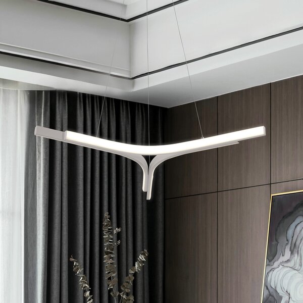 Viokef Κρεμαστή λάμπα LED Alta, ασημί, Ø 70 cm, μέταλλο, Μεταλλικό, Σαλόνι / τραπεζαρία, Αλουμίνιο, σύγχρονο