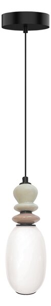 Viokef Κρεμαστό φωτιστικό LED Gemma, ύψος 28 cm, πολύχρωμο, γυαλί/κεραμικό/μέταλλο, Πολύχρωμο, Σαλόνι / τραπεζαρία, Γυαλί