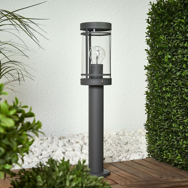 Lindby Λάμπα βάσης Djori, 50 cm, ανθρακί, ανοξείδωτο ατσάλι, E27, Γκρι, Ανοξείδωτος χάλυβας, σύγχρονο