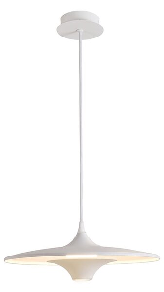 Viokef Κρεμαστό φωτιστικό LED Rene, λευκό, Ø 42 cm, μέταλλο, Λευκό, Σαλόνι / τραπεζαρία, Μέταλλο, σύγχρονο