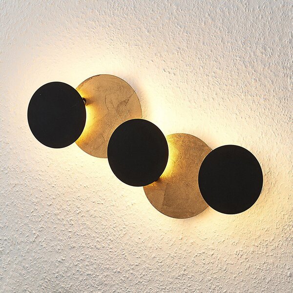 Lindby LED φωτιστικό τοίχου Grazyna, 52 cm, 5-φωτο, ρυθμιζόμενο, Μαύρο, Σαλόνι / τραπεζαρία, Μέταλλο, σύγχρονο, Ειδικά σχήματα τοίχου