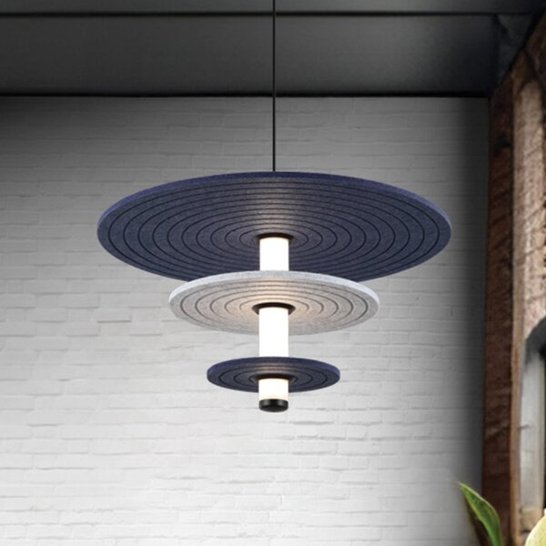 Viokef Κρεμαστό φωτιστικό LED Azul, ύψος 31 cm, μπλε/γκρι/μαύρο, τσόχα, Γκρι, Σαλόνι / τραπεζαρία, Πλαστικό
